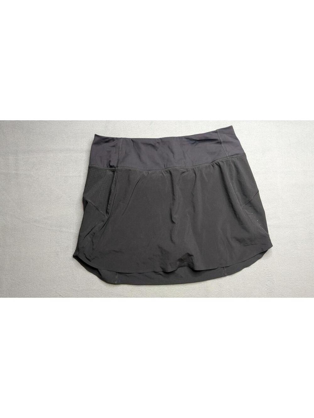 Athleta Run With It Skort Womens M Black Mesh Pockets Short Athletic Running